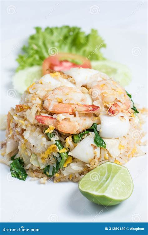 Fried Rice With Seafood Stock Photo Image Of Onion Fried