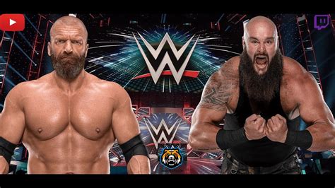 Braun Strowman Battles With Triple H Hell In A Cell Match Youtube