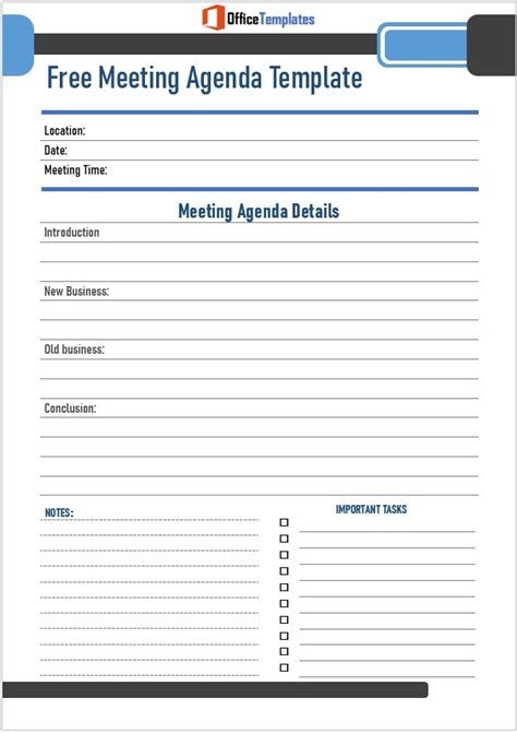 Free Meeting Agenda Templates - Office Templates