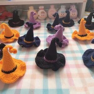 Crochet Mini Halloween Hat, Halloween Hat Hairpin, Crochet Halloween Tricorne, Crochet Hair Clip ...