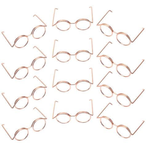 12pcs Metal Doll Glasses Doll Eyeglasses Mini Glasses Without Lens Doll Glasses