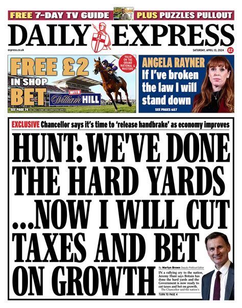 Daily Express Front Page 13th Of April 2024 Tomorrow S Papers Today