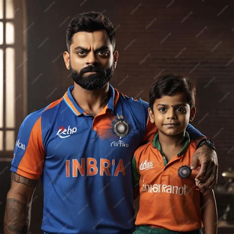 Premium Photo | Virat Kohli and Son