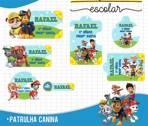 Etiquetas Escolares Patrulla Canina V2 Paw Patrol