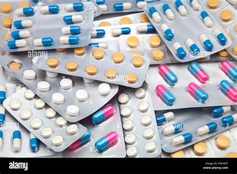 Packings Of Pills And Capsules Of Medicines Stock Photo Alamy