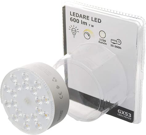 IKEA LEDARE LED bulb GX53 600 Lumen, Dimmable - Amazon.com