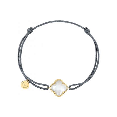 Achat Bracelet Sur Cordon Gris Morganne Bello Victoria En Or Jaune Et Nacre