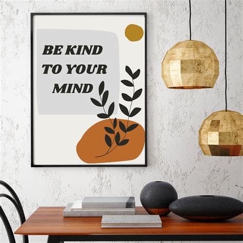 Be Kind To Your Mind Poster Self Love Poster Counseling Office Etsy