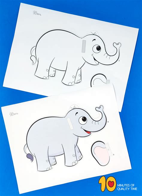 Elephant Cut and Paste Craft – 10 Minutes of Quality Time