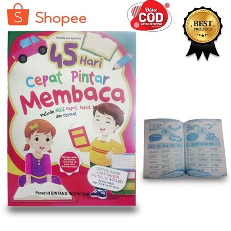 Jual Buku 45 Hari Cepat Pintar Membaca Panduan Belajar Untuk Anak