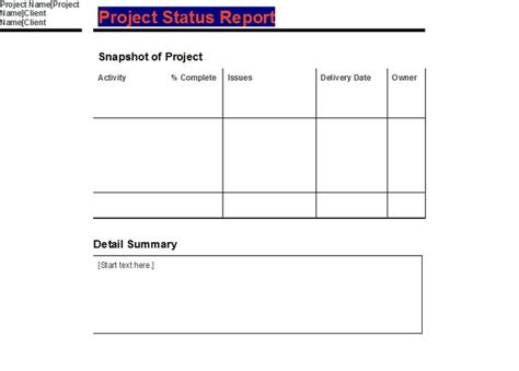 Project Status Report Template - Free Report Templates | Project status ...