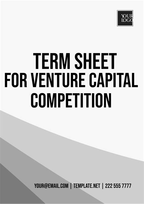 Free Term Sheet For Venture Capital Competition Template Edit Online