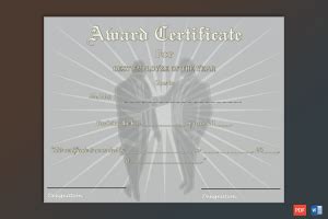 Badminton Award Certificate Green Themed GCT