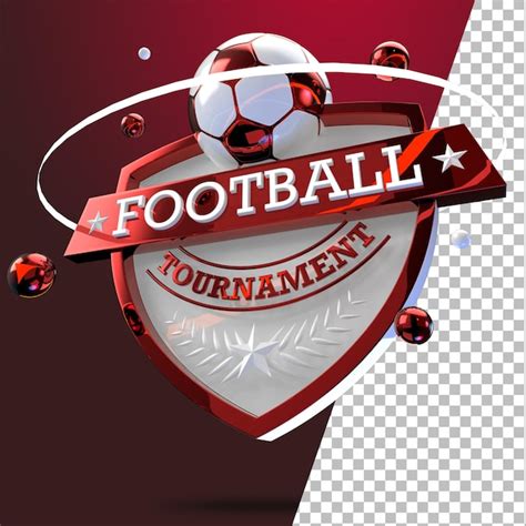 Premium PSD | 3d rendering emblem football soccer tournament