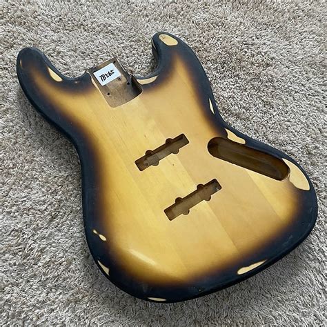 Tobacco Burst Jazz Bass Style Solid Basswood Body Reverb