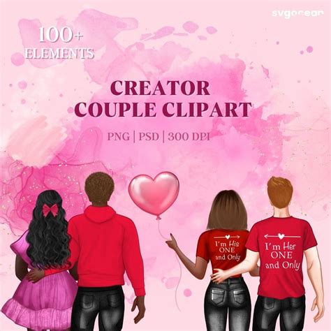 Valentines Day Couple Clipart Bundle Vector For Instant Download Svg