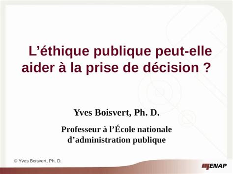 Ppt L Thique Publique Peut Elle Aider La Prise De D Cision Yves