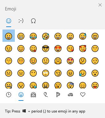 How to launch the emoji keyboard in Windows 10