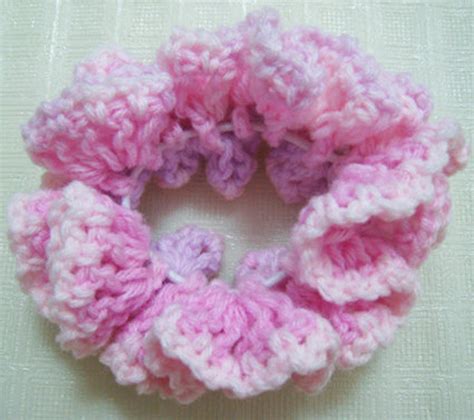 Double Ruffle Crochet Scrunchie Pattern Etsy