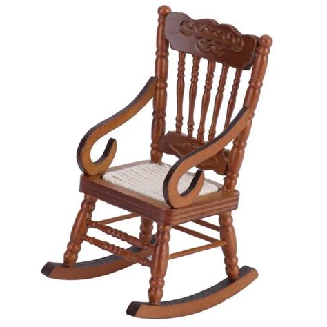 Keenso Chaise Bascule Miniature Dollhouse Rocking Chair En Bois