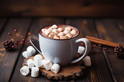 Premium AI Image Hot Chocolate With Marshmallows On Table