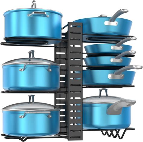 Amazon Mudeela Tier Heavy Duty Adjustable Pan Organizer Rack And