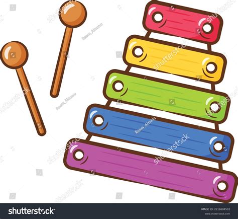 Xylophone Cute Drawing School Flashcard Stock Vector Royalty Free