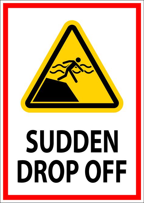 Drop Off or Pick Up Sign Sudden Drop-off 34479073 Vector Art at Vecteezy