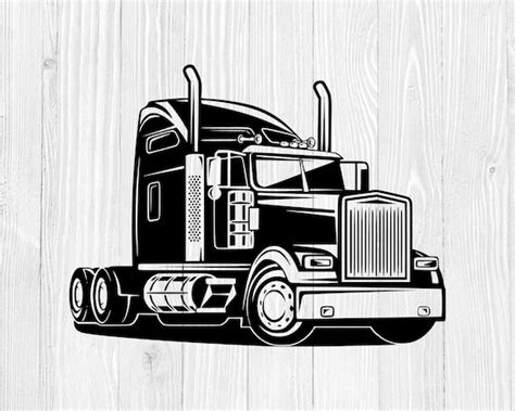 Semi Truck Svg Vector Graphics Easy To Use Perfect For Your Etsy