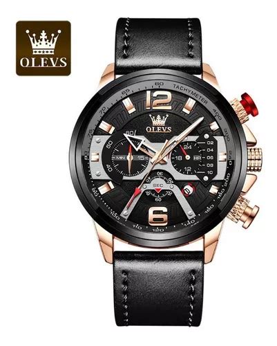 Relojes Cronógrafo De Cuarzo Olevs Leather Para Hombre MercadoLibre