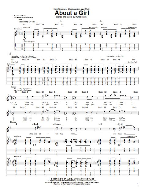 About A Girl By Nirvana Guitar Tab Guitar Instructor