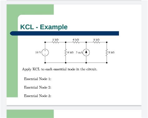 Solved Kcl Example Sain Ma Apply Kcl To Each Essential Chegg