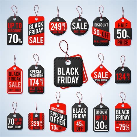 Black Friday étiquettes De Prix Et étiquettes De Promotion Avec Des