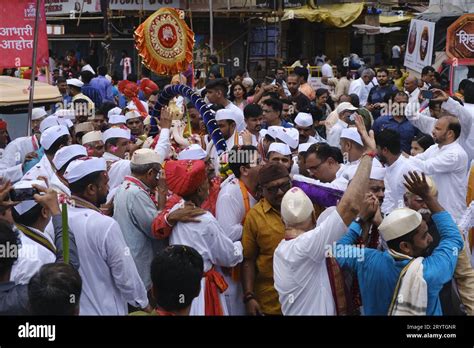 Pune Indien 29 September 2023 Shri Kasba Ganpati Ganpati Palkhi