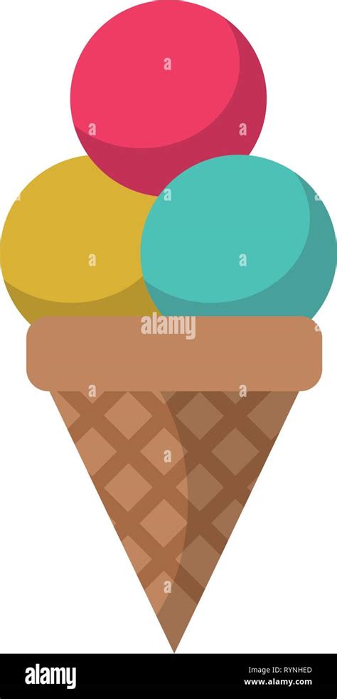 Ice Cream Cone With Three Scopes Stock Vector Image Art Alamy