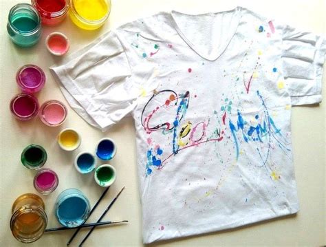 Diy Customis Un Tee Shirt Avec De La Peinture Acrylique Fashion