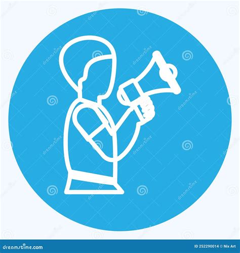 Announcement Icon In Trendy Blue Eyes Style Isolated On Soft Blue