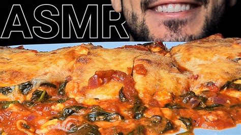 ASMR CHEESY VEGGIE LASAGNA EATING SOUNDS NO TALKING MUKBANG YouTube