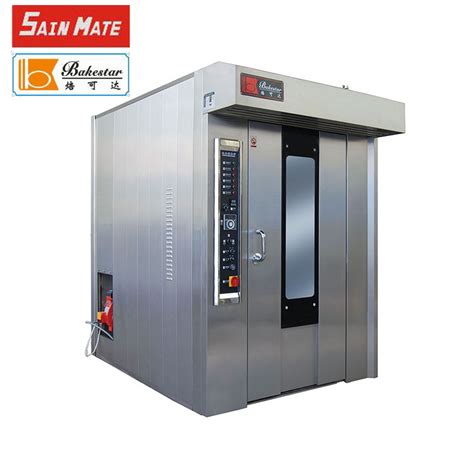 Kitchen Bakery Equipment Commercial Gas Rotating Oven With Trolley 16