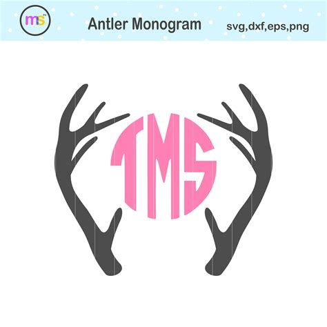 Antler Monogram Svg Antler Svg Deer Antler Svg Antler Clip | Etsy