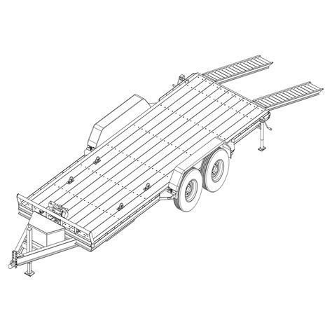 610” X 20′ Car Hauler Equipment Trailer Plans 14k 16k Capacity