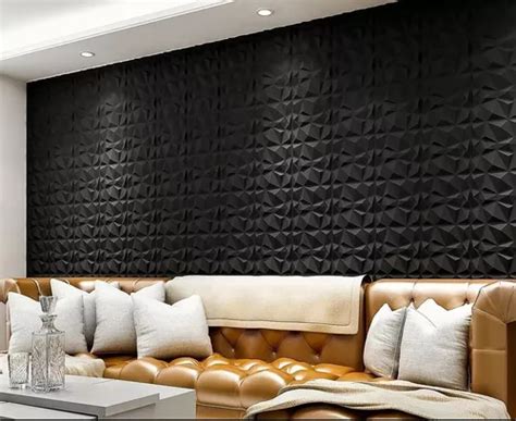 Panel Decorativo D Pvc Pzs M Color Negro Mate Pickone Env O Gratis