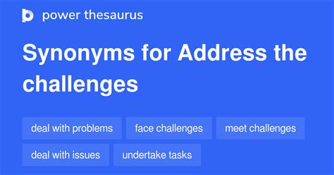 Address The Challenges Synonyms 236 Words And Phrases For Address The