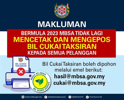 MBSA On Twitter Makluman Bermula 2023 MBSA Tidak Lagi Mencetak Dan