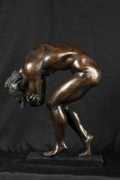 Italian Bronze Nude Male Figurine Erotic Art Statue