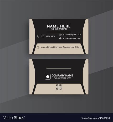 Creative Company Business Card Template Design Vector Image