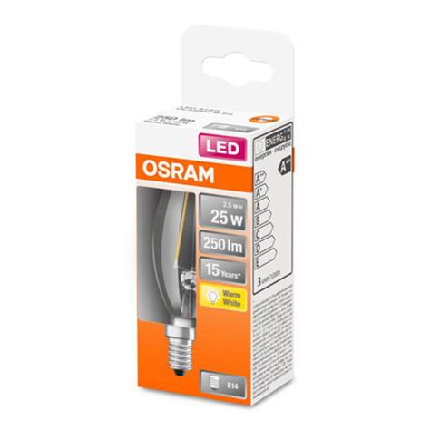 Osram Classic B Led Bulb E14 2 5 W 2 700 K Clear Uk