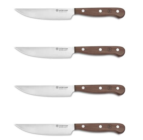 Wusthof Rebrand 4 Piece Steak Knife Set With Plum Wood Handles