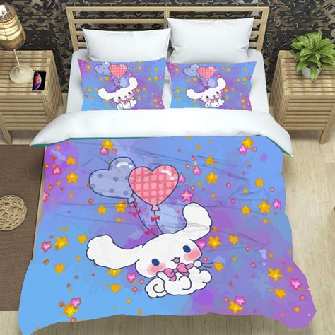 Cinnamoroll Bed Set Cute Sanrio Bed Linen Sheets Cartoon Quilt Set Ls2