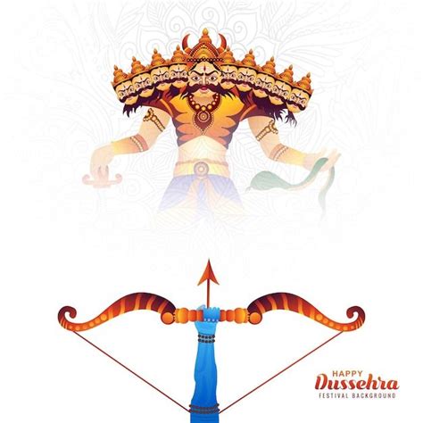 Free Vector | Illustration of lord rama killing ravana in happy ...